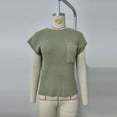 thumbnail image 7 of UAMVSH Fall Cap Sleeve Sweaters for Women Casual Knitted Dressy Sweaters Soft Cap Sleeve Crew Neck Pullover Tank Tops with Pockets(Large,Green), 7 of 7