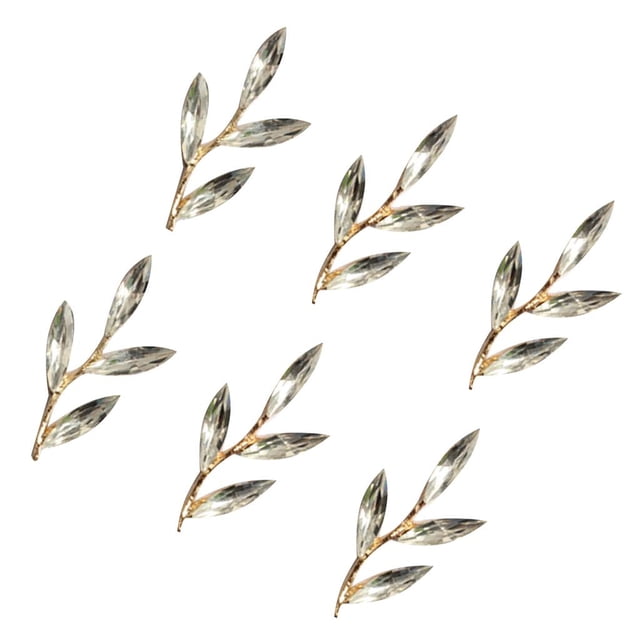 10 piezas Vintage hecho a mano de metal adorno decorativo suministros de artesanía hojas de de imitación de espalda plana para accesorios pa Soledad Headpiece del Rhinestone