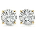 thumbnail image 1 of Boucles d'Oreilles Clous Rondes en Diamant Naturel 1 Ct TW en Or Jaune 14 K avec Fermoirs Vissés, 1 of 2