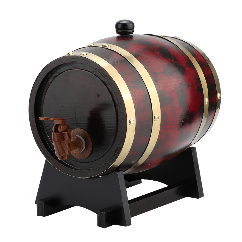 Fyydes 3L Household Oak Wood Wine Barrel Keg Bucket Home Brewing