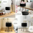 thumbnail image 6 of Hearth & Harbor Round Ottoman with Storage, Luxurious Foot Stool and Chic Vanity Stool with Storage, Elegant Textured Velvet Black, 6 of 8
