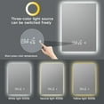 thumbnail image 4 of LED Lighted 20x28 inches Wall Mounted Rectangle Frameless Smart Bathroom Vanity Mirror, 4 of 5