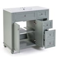 thumbnail image 6 of LiviNest 36" Bathroom Vanity for Small Bathrooms: 4-in-1 Customizable Storage System - Blue Grey Ceramic Sink with Soft-Close Drawers & Solid Wood Frame - Ideal for Apartments & Guest Baths, 6 of 6