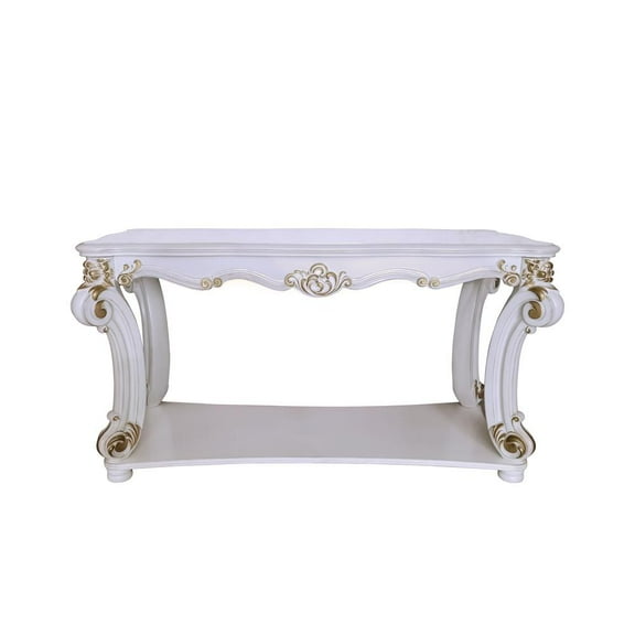 ACME Vendome Sofa Table, Antique Pearl Finish