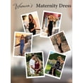 thumbnail image 5 of Split Maternity Dress Sleeveless Long Pregnancy Dress Ruched Maternity Clothes for Women, 5 of 6