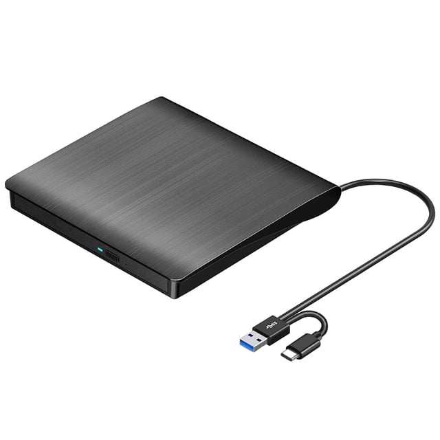 Unidad externa de CD DVD +/-RW USB 3.0 y USB-C para PC portátil