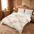thumbnail image 2 of meiyoeat Colorful Cute Floral Bedding For Girls,Pink Ribbon Bow Duvet Cover Full For Kids,Reversible,3pcs(No Comforter), 2 of 6