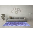 thumbnail image 3 of Ahgly Company Machine Washable Indoor Square Abstract Blue Modern Area Rugs, 8' Square, 3 of 4