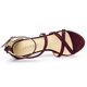 thumbnail image 4 of Sandalias de tacón Allegra K Borgoña 39 para Mujer con correa de tobillo y plataforma, 4 of 7