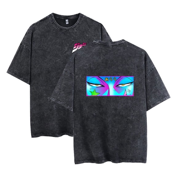 THNCLZX vintage Kujo Jotaro cotton T-shirt anime street hip-hop short-sleeved pattern summer unisex clothing