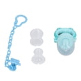 thumbnail image 4 of Juego de comedero para bebé, chupetes de silicona con forma bonita, cadena para masticar alimentos, bolsa de alimentación para bebés, color azul, 4 of 14