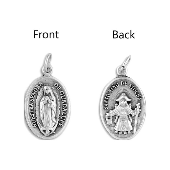 Saints Medals in oxidized silver made in Italy 1.0" x 0.7"