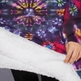 thumbnail image 3 of Oversized Wearable Blanket Hoodie,Colorful Tie Dye Pattern Sherpa Blanket Hoodie with Super Pockets,Super Warm Fuzzy Pullover for Women & Men, 3 of 6
