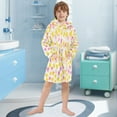 thumbnail image 5 of FORMRS Niños Bathrobe Unisex Hooded Robe Soft Plush Pajamas Sleepwear, Size 10-12T, White Stars Pattern, 5 of 7