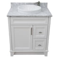 thumbnail image 4 of Bellaterra Home 400700-31-WH-WMRD 31 in. Single Round Sink Vanity with Carrara Marble Top, White, 4 of 14