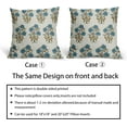 thumbnail image 6 of Blue Brown Floral Throw Pillow Covers 18x18 Blue Chinoiserie Flowers Leaves Birds Monsoon Decorative Pillows Outdoor Linen Farmhouse Cushion Case Pillowcase for Sofa Bed Room Decor Set of 2, 6 of 6