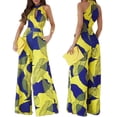 thumbnail image 3 of Mamelucos Mujer Elegante Mono largo Estampado floral Algodón Vacaciones Vacaciones (Amarillo L) Ygjytge Amarillo T L para Mujer, 3 of 7
