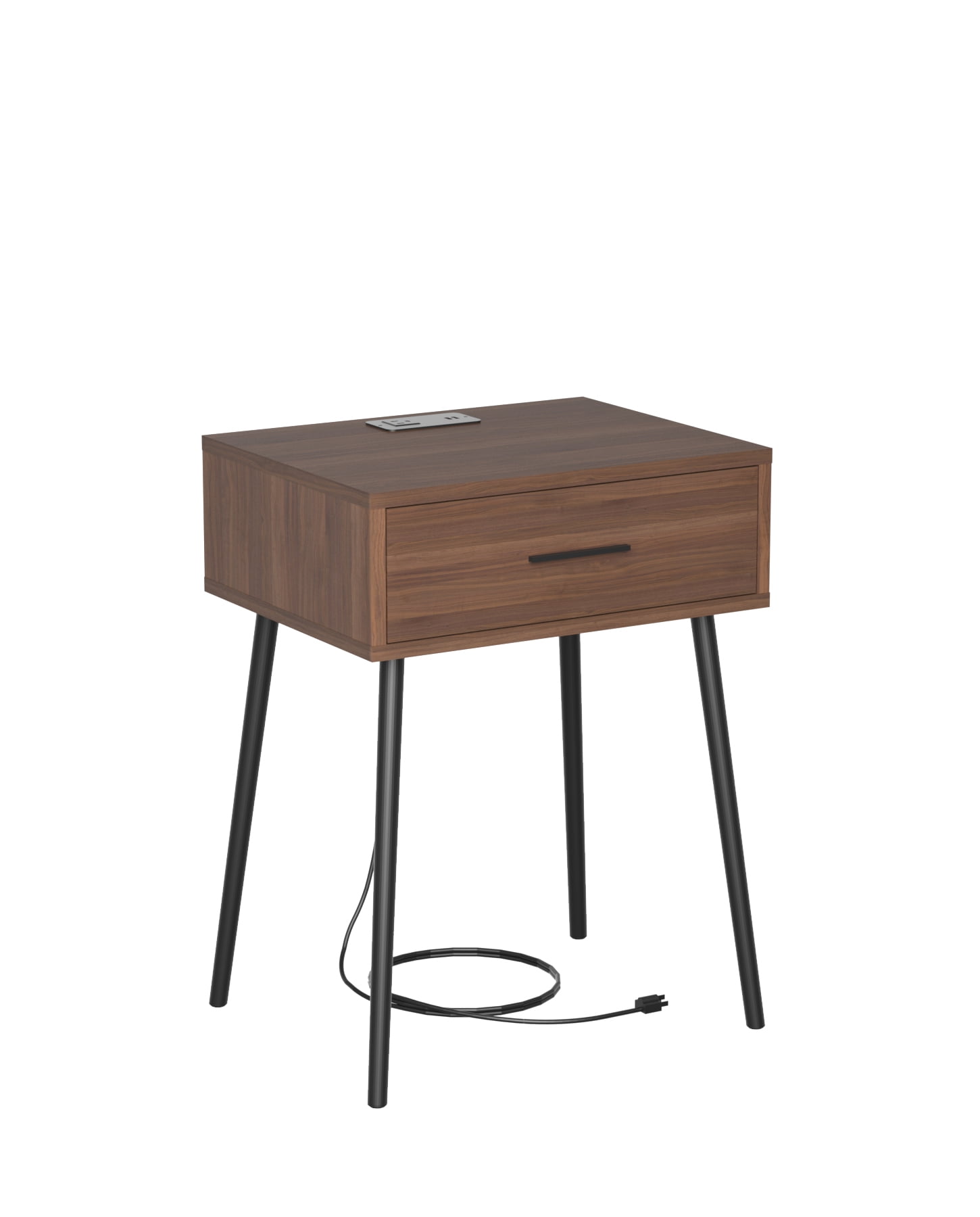 Wood Nightstand, HAIOOU Bedside Tables with Charging Station, USB Ports