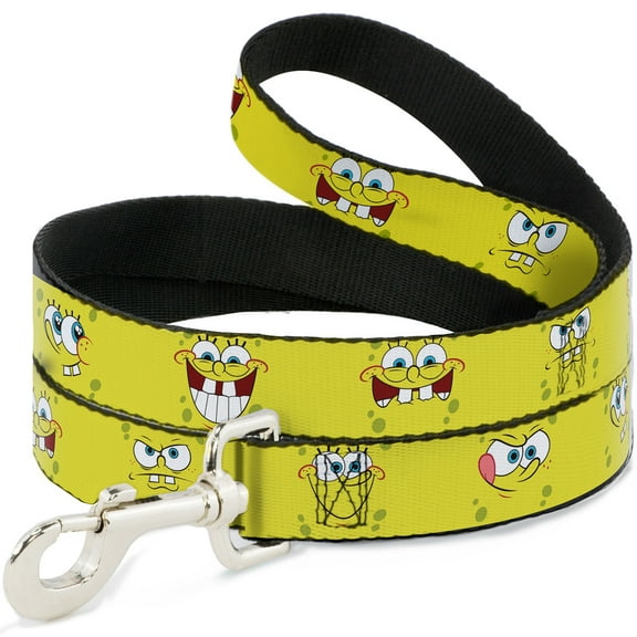 Nickelodeon Pet Leash, Dog Leash, Spongebob Expressions Yellow, 4 Feet Long 1.0 Inch Wide