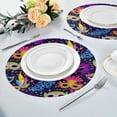 thumbnail image 4 of SKYSONIC Mardi Gras Round Placemats for Dining Table Non-Slip Heat-Resistant Polyester Table Mats Set of 6 Washable Table Mats for Kitchen Dining Table Decoration, 4 of 5