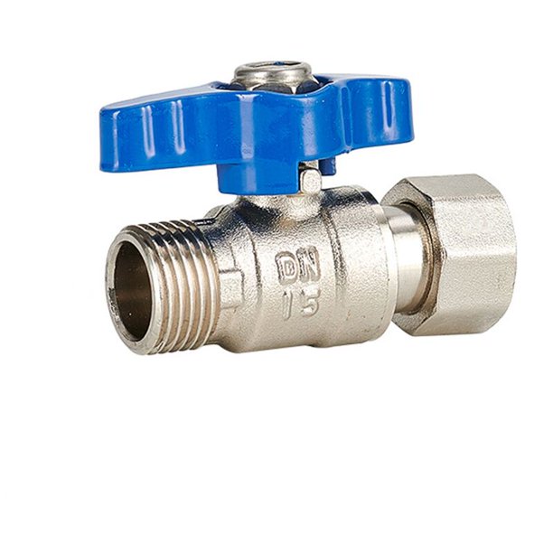 Full bore brass ball valve, male x female thread connection, with