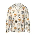 thumbnail image 1 of Fotbe Shiba Head Face Chaqueta con Protección Solar UPF 50+ para Hombre y Mujer, Camisa con Capucha y Bolsillos-Large, 1 of 7