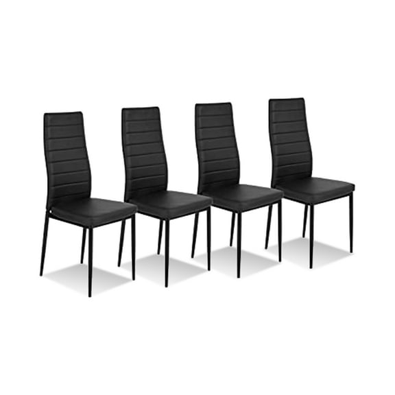 Juego de 4 Sillas de Comedor Negro, Adecuado para El Hogar Restaurante Reunión Boda HOMEMAKE FURNITURE  Minimalista Moderno