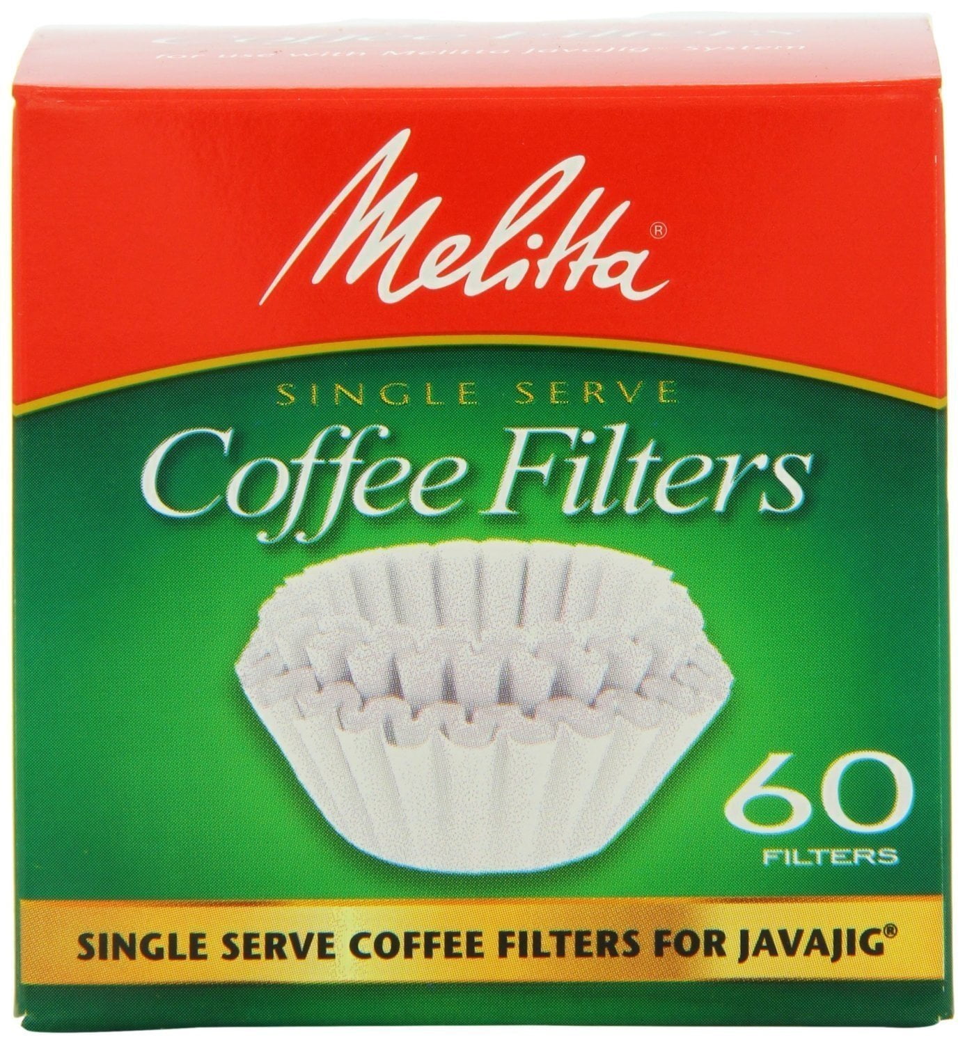 Melitta 63229 Single Serve Coffee Filters For JavaJigTM 60 Count, Pack