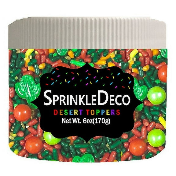 Fiesta Red Green Edible Confetti Sprinkles 6oz Jar