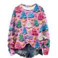 thumbnail image 2 of WXLWZYWL Womens Christmas Sweatshirts Cute Xmas Ugly 3D Graphic Print Sweaters Oversized Long Sleeve Round Neck Pullover Tops, 2 of 5
