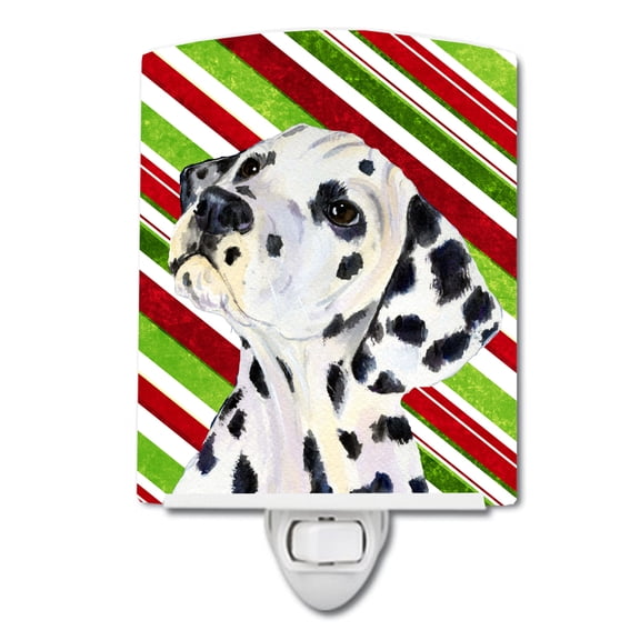 Dalmatian Candy Cane Holiday Christmas Ceramic Night Light