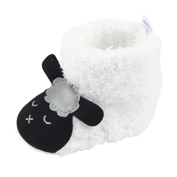 Lindos zapatos de polar unisex con dibujos de animales para niños de 9 a 12 meses Blanco por 9-12 meses
