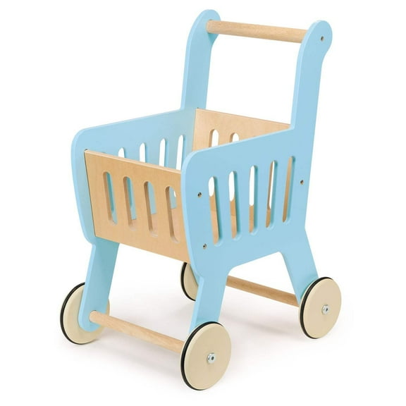 Mentari Toys - Shopping Cart - Wooden Shopping Cart with Extra Storage - Perfect Role Play Toy, Promotes Creativity and Imagination for Boys and Girls - Age 3 