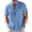 Light Blue, variant on ibuvkizy Summer Linen Shirts for Men Short Sleeve Button Down Stand-up Collar Solid Color Casual Fashion Vacation Light Blue,L