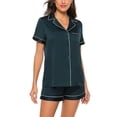 thumbnail image 4 of Conjunto de pijamas para mujer ropa de dormir ligera de manga corta transpirable amigable con la piel con botones regalo de cumpleaños cuello de muesca para el hogar ANGGREK Otros, 4 of 6