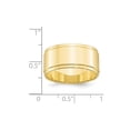 thumbnail image 3 of Solid 10k Yellow Gold 10mm Men's Flat with Step Edge Plain Classic Wedding Band Ring Size 12.5, 3 of 4