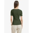 thumbnail image 4 of Women's Casual Short Sleeve Scoop Neck Summer Tops Ribbed Knit Slim Fit Tee Shirts, 4 of 4