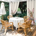 thumbnail image 4 of Outdoor Curtains for Patio Waterproof, Bunny Easter Outdoor Privacy Panels Grommet, Pink Blue Eggs Tulips Floral Rabbit Rustic Blackout Outside Curtains for Porch/Cabana 54"x108", 1 Panel, 4 of 8