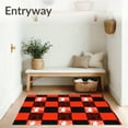 thumbnail image 3 of ODIKA 8'x10' Machine Washable Non-Slip Area Rug, Nordic Festive Checkered with Reindeer High Traffic Rug with Pad, Red, 610461, 3 of 8