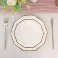 thumbnail image 3 of BalsaCircle 25 White 9" Disposable Paper Salad Plates Gold Trim Tableware Decorations, 3 of 7