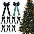 thumbnail image 4 of 5Pcs Christmas Tree Bow Set Velvet Christmas Bows Elegant Christmas Velvet Bows for Tree Topper Wreath Decoration Gift Wrapping (Khaki), 4 of 7