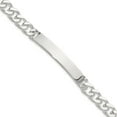 thumbnail image 4 of Diamond2Deal 925 Sterling Silver Curb Chain ID Bracelet for Men 7", 4 of 8
