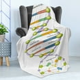 thumbnail image 4 of Educational Soft Flannel Fleece Throw Blanket, Colorful Structure of DNA Genetic Code Elements Nucleotides Scientific Study, Cozy Plush for Indoor and Outdoor Use, 50" x 70", Multicolor, by Ambesonne, 4 of 5