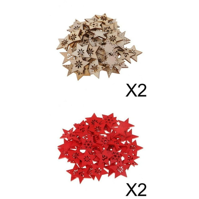 200 Piezas de Madera en Forma de Estrella Copo de Nieve Decoraciones Navideñas de Madera Sunnimix Sunnimix Embellecimiento