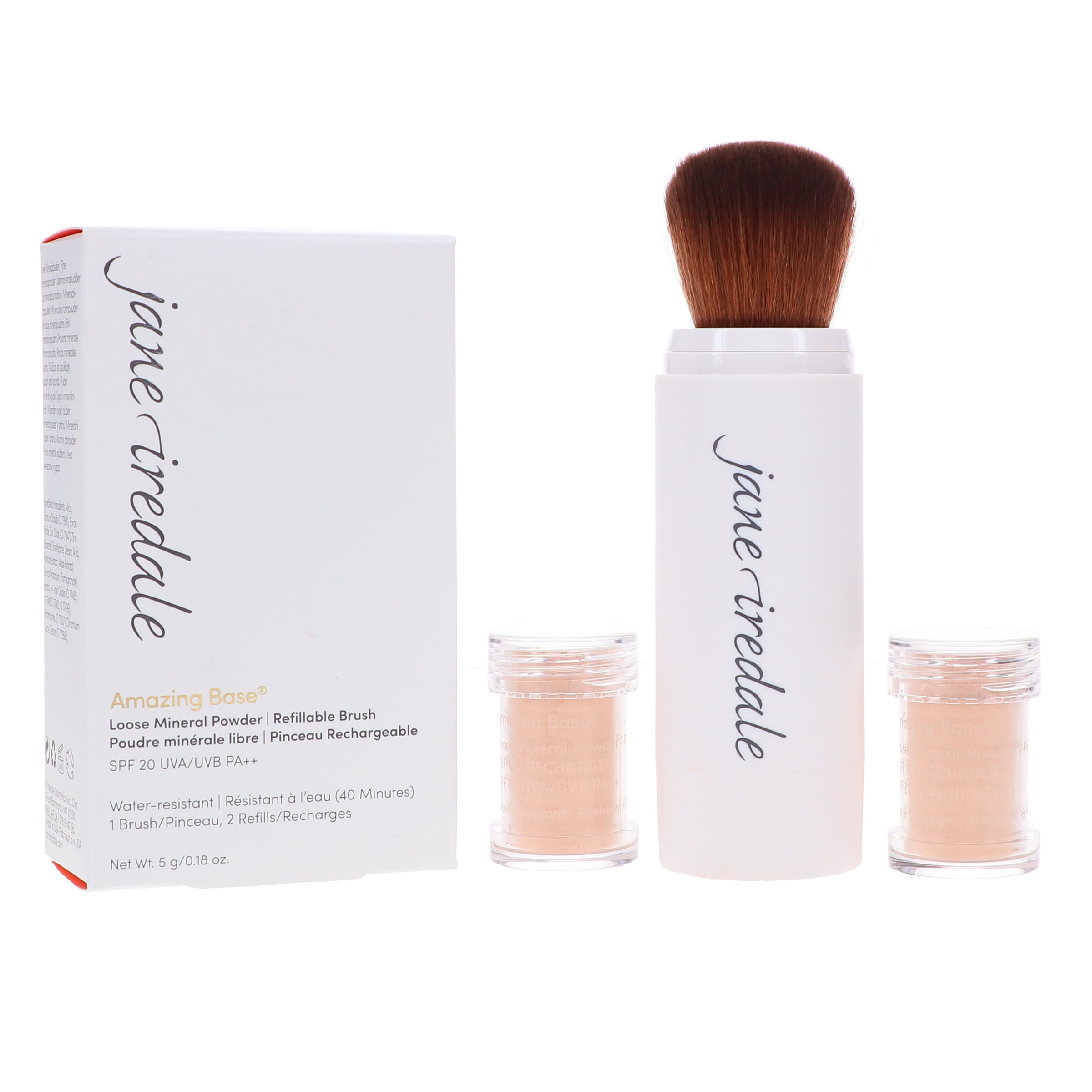 jane iredale Amazing Base Loose Mineral Powder Refillable Brush Natural 0.18 oz