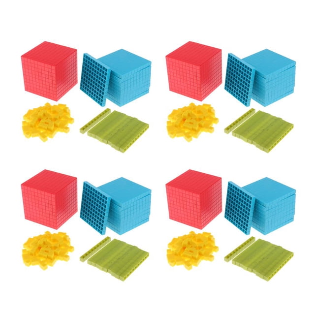 Educativo 4 colores BASE de plástico DIEZ 4 sistemas Regalos para niños MATEMÁTICAS Cubo cognitivo Sunnimix Bloques numéricos cognitivos matemáticos