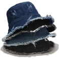 thumbnail image 6 of CoCopeaunt Sun Protection Sun Hat for Women Men Wide Brim Denim Bucket Hat Fashion Cuff Caps Comfy Outdoor, 6 of 6