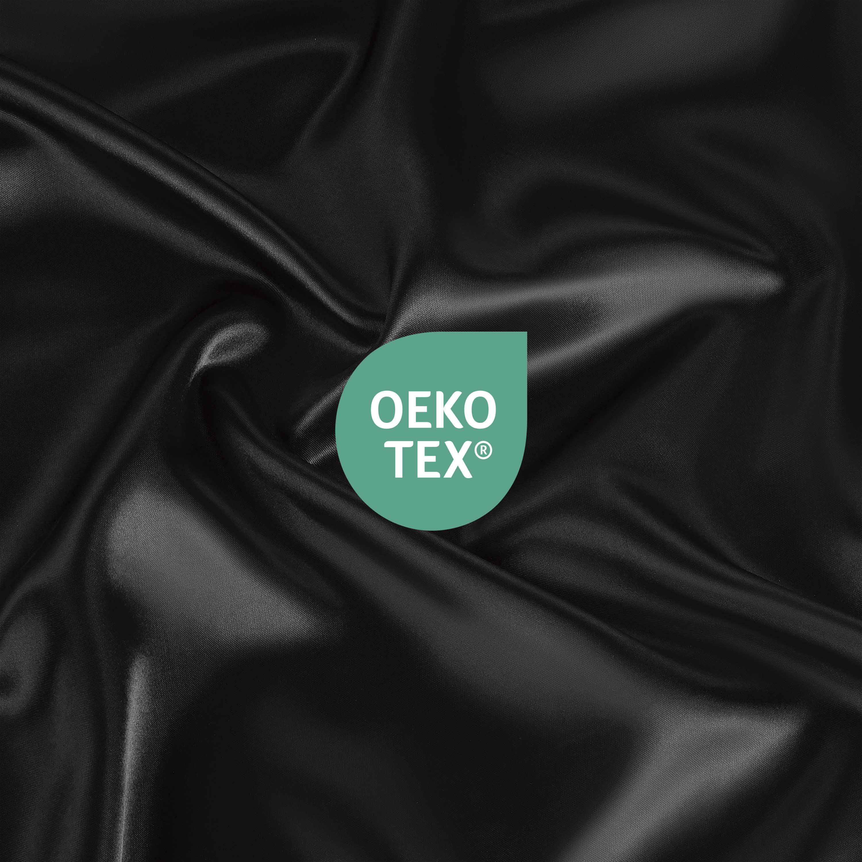 Seduction Satin Solid King Black Pillowcase Pair