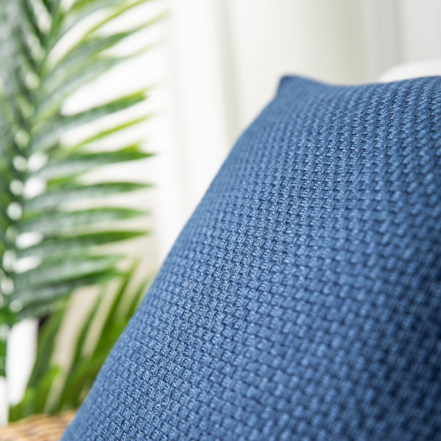 Phantoscope 18" x 18" Traditional, Classic, Natural Blue Plaid Cotton Throw Pillow , ( 2 Count)