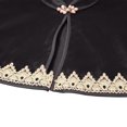 thumbnail image 3 of ZACPNCV Women Short Velvet Cape Shawl Stand Collar Frog Button Evening Gown Wrap Elegant Velvet Cape for Wedding Dinner Party Formal Evening B-Black, 3 of 8
